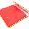 Beautiful Red Silk Jewellery Pouch with Zip and Press Stud