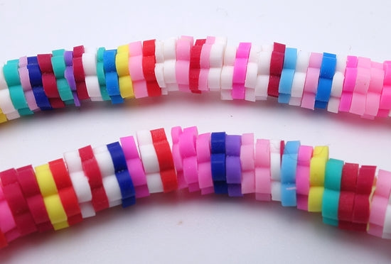 Beautiful Mixed Summer Colour Fimo Clay Flower Beads