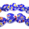 Beautiful Royal Blue 12mm Millefiori Heart Beads