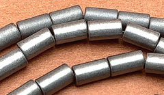 Slim Matte Hematite Tube Beads