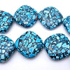 Large Blue Green Turquoise Mosaic Rhombus 22mm Beads