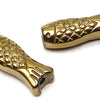 4 Lucky Gold Hematite Fish Beads - 16mm x 6mm x 5mm