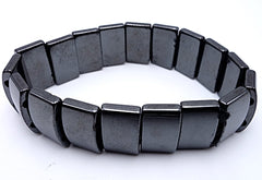 Chunky Magnetic Hematite Blocks Heavy Bracelet