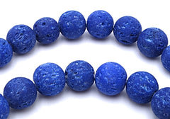 Lovely Matte Royal Blue Lava 8mm Beads