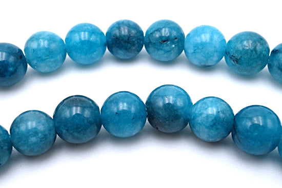 Unusual Deep Ocean Blue 6mm Jade Beads