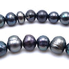 Beautiful Shiny Silver Black Fresh Water Pearl String - 5mm