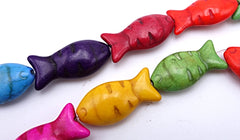 Large Medley of Colour Turquoise Summer Fish  Shape Beads