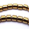 127 Slick 3mm Shiny Gold Hematite Drum Tube Beads