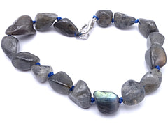 Gleaming Knotted Labradorite Freeform Nugget Bracelet