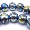 42 Dramatic Heavy Cosmic Star 10mm Black & Gold Hematite Beads