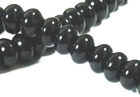 Egyptian Black Onyx Rondelle Bead Strand-8mm