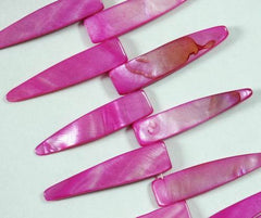 51 Unusual Deep Pink  Mother-of-Pearl Icicle Beads - Large 35mm