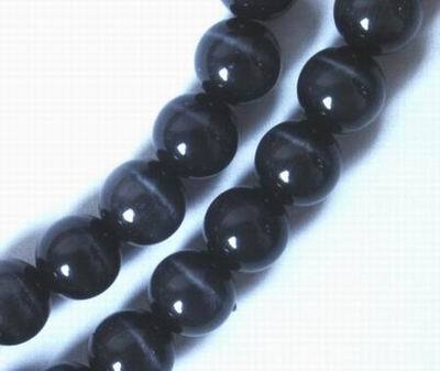 Beautiful Devil Black Catseye 8mm Bead String