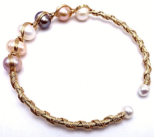 Stunning Champaign Pearl Gold Bracelet