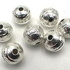 15 Large 13mm Lightweight Silver-Coloured Spacer Beads