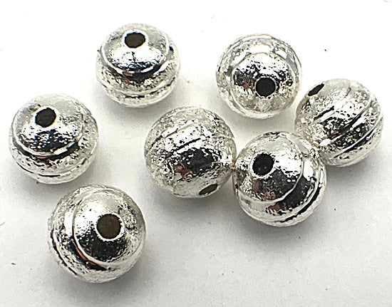 15 Large 13mm Lightweight Silver-Coloured Spacer Beads