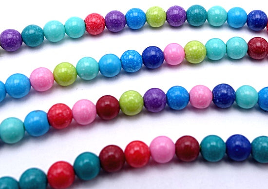 128 Eye-Catching Rainbow Turquoise 3mm Beads