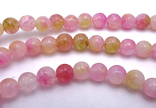 Ravishing Apple Pink 4mm Chinese Jade Beads