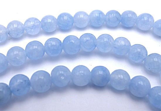 Mysterious Misty Blue 4mm Chinese Jade Beads