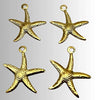 20 Light Gold Aluminium Starfish Charm Pendants