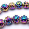 88 Sparking Electro-Plated AB Rainbow Lava 4mm Beads