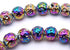 88 Sparking Electro-Plated AB Rainbow Lava 4mm Beads