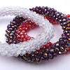 Sparking Weaved 4mm Glass Bead Bracelet - Red, Maroon Or White