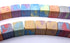 62 Pastel Blue & Orange Anion Oxide Cube Beads - Unusual