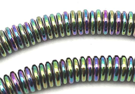 400 Dramatic Silver AB Hematite 4mm Disc Beads