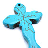 2 Large 44mm Blue Howlite Celtic Cross Pendants