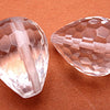 4 Large Striking 20mm x 15mm Faceted Glass Teardrop Beads