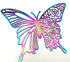 2 Large 30mm Flat Purple Stainless Steel Butterfly Pendants - Unusual!