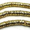 184 Eye-catching Bright Gold Electro-Plated Lava 4mm Heishi Beads