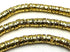 184 Eye-catching Bright Gold Electro-Plated Lava 4mm Heishi Beads