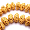 21 Huge 16mm Golden Yellow Lava Rondelle Beads