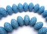 21 Huge 16mm Azure-Blue Lava Rondelle Beads