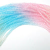 123 Diamond-Shape Transparent Gradient Pink, Blue & Clear Faceted Glass Beads