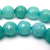 Delightful Faceted Teal-Blue 8mm Jade Beads