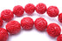 Large 12mm Imperial-Red Carved Flower Coral Beads