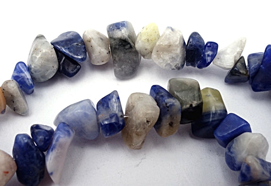 Distinctive Natural Blue Sodalite Chip Beads - Long String