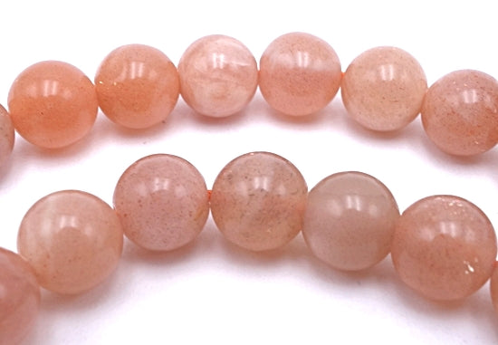 Natural  Sunstone Salmon-Pink 6mm Beads