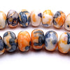 96 Warming Orange & Grey Rainflower Stone Rondelle Beads