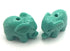 4 Beautiful Teal Elephant Beads
