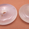 2 Large 30mm Ivory-White Agate Donut Bead