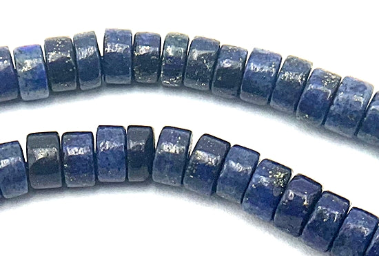160 Deep Blue & Gold Lapis 4mm Heishi Beads