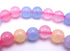 Seductive Pink, Blue & Golden-Yellow Chinese Jade Beads - 6mm