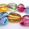 36 Dramatic Rainbow Crystal Nugget Beads