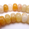 62 Large Mustard Yellow Rondelle Jade Beads