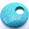 2 Magnificent Large Blue Howlite Donut Beads