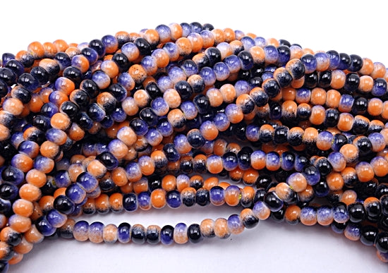 123 x 3mm Earthy Bumblebee Rondelle Glass Beads